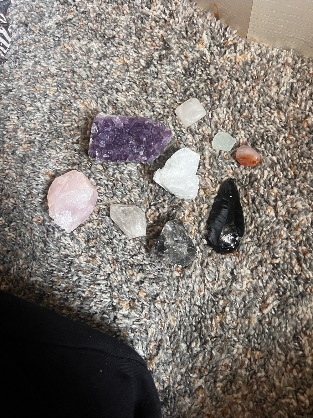 Mixed Crystal Collection - Amethyst, Rose Quartz, Clear Quartz, Obsidian